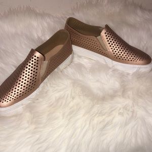 Slip on gold/ raise gold shoes